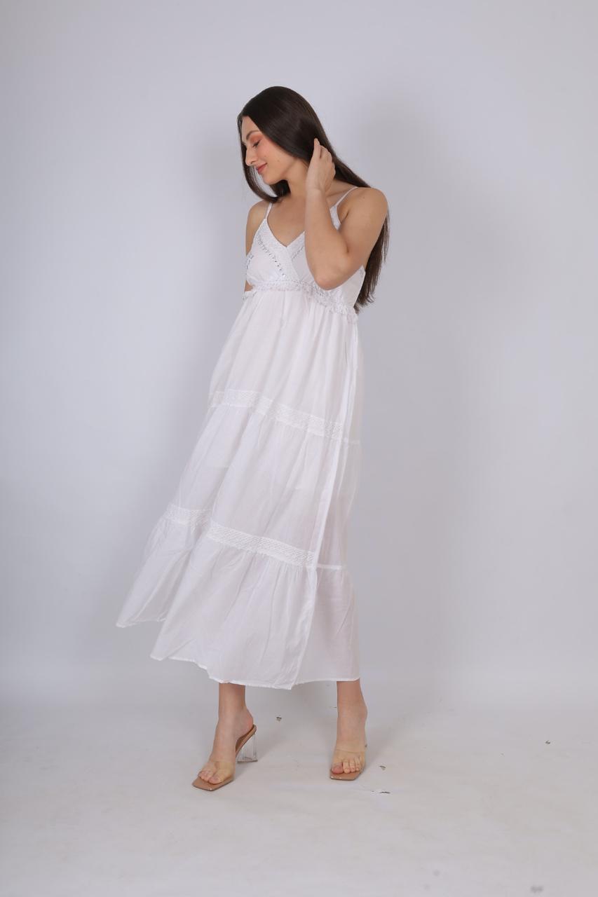 Vestido blanco de algodón